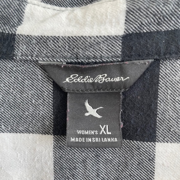 Eddie Bauer • Women’s Flannel • Gray & White Plaid - Picture 3 of 6
